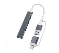 Pengchang 4/5/7 Porte USB3.0 Tipo C Hub concentratore Docking Station Lettore di schede SD TF PD Ricarica Rapida for Computer Portatile MacBook Notebook(4 in 2 Gray)