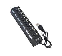 Pengchang Adattatore di Alimentazione USB 2.0 4/7 Porte Splitter HUB USB Universale HUB USB 2.0 Switch di espansione Multiplo Docking Station(7 Ports)