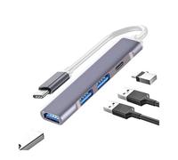 Pengchang HUB USB 3.0 4-in-1 HUB USB C Adattatore OTG da C a USB con trasferimento ad Alta velocità da 5 Gbps(Type-C)