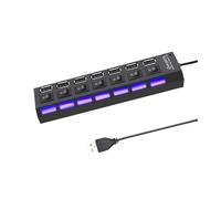 Pengchang HUB USB 7 in 1 Docking Station USB Extender HUB USB 3.0 ad Alta velocità da 5 Gbps Splitter USB con Controllo dell'interruttore(C 7-in-1)