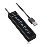 Pengchang Hub USB ad Alta velocità USB 3.0 da 5 Gbps 4 Splitter USB a 7 Porte multiporta for Adattatore Docking Station for Computer PC for Laptop PC MacBook(1.2m 7P)