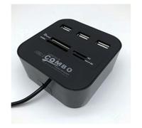 Pengchang Splitter Combinato hub USB 2.0 Docking Station a 3 Porte Adattatore for Lettore di schede SD TF M2 MS/PRO Duo Tutto in Uno for PC Portatile(Black)