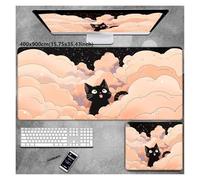 Pengchang Tappetini for Mouse Kawaii Caiyun Cat Accessori for PC Tappetino da scrivania Protezione for Computer Gamer Sottomano(5,400x900x3mm)