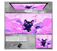 Pengchang Tappetini for Mouse Kawaii Caiyun Cat Accessori for PC Tappetino da scrivania Protezione for Computer Gamer Sottomano(7,400x900x3mm)