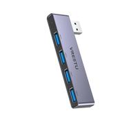 Pengchang USB 3.0 2.0 Hub Extender 4 Porte HAB Charge Espansione USB Convertitore OTG ad Alta velocità Docking Station Portatile for PC Computer Portatile(Left-Side Gray)