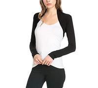 PengGengA Coprispalle Bolero Top da Donna Elegante Comodo Aperto Leggero Cardigan Basic Lavorato A Maglia Shrug Nero S