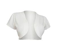 PengGengA Donna Bolero Coprispalle Cardigan Lavorato Aperta da Donna Manica Corta Top Bianco L