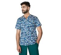 PengGengA Uniforme Medica Medico Casacca Unisex Divisa Infermiere Uniformi Sanitarie a Manica Corta Scollo V (62036, M)
