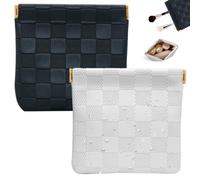 PENGJINYU 2 piccole trousse per il trucco da donna, piccole borse per la borsa, mini borsa per cosmetici a scacchi, impermeabile, da viaggio, per cosmetici, cuffie, gioielli, cosmetici, rossetti