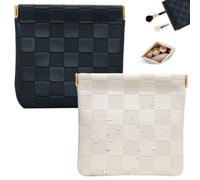 PENGJINYU 2 piccole trousse per il trucco da donna, piccole borse per la borsa, mini borsa per cosmetici a scacchi, impermeabile, da viaggio, per cosmetici, cuffie, gioielli, cosmetici, rossetti