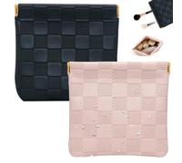 PENGJINYU 2 piccole trousse per il trucco da donna, piccole borse per la borsa, mini borsa per cosmetici a scacchi, impermeabile, da viaggio, per cosmetici, cuffie, gioielli, cosmetici, rossetti