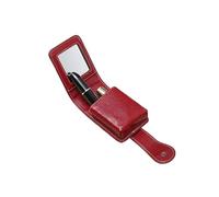 PengLAI Custodia per rossetti in pelle sintetica di alta qualità e organizer per trucchi con specchio, sottile, può contenere 3 rossetti, cosmetici per viaggi, idea regalo