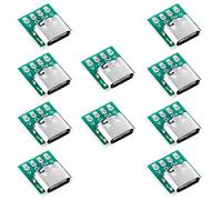 PENGLIN 10 pezzi USB 3.1 tipo C maschio Board fai da te Serial Basic Breakout femmina USB tipo C Breakout Board con convertitore PCB per cavo dati, cavo di trasferimento