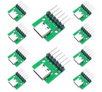 PENGLIN 10PCS Connettore femmina di tipo C a connettore Dip con scheda PCB di prova con 6 pin, USB 3.1 tipo C a 6P Dip Converter Adattatore
