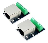 PENGLIN 2 adattatori per presa singola RJ45 Ethernet, 2,54 mm, connettore a vite a 8 poli, presa singola a 8 pin