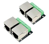 PENGLIN 2PCS RJ45 Scheda di esplosione per connettore a doppia femmina Ethernet,Adattatore di rete schermato per scheda connettore a vite RJ45 da 3,5 mm di spaziatura