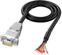 PENGLIN Cavo di prolunga seriale DB9, maschio RS232, 9 pin, alloggiamento in metallo, spina dorata a 9 pin, con estremità del cavo nuda 26 AWG (0,1281 mm²)