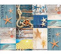 Pengo Rotolo Tovagliato Seaside in PVC Decorato, Mt 20 X 1.4 H, Multicolore
