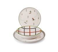 Pengo H&H Servizio tavola 18 pezzi decorato in stoneware modello Ski Holiday Pengo