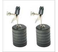 PENGSHAO 2 Pezzi Feticcio Capezzoli Pinze Pesi Magnete Regolabile Acciaio Inossidabile Magnetico Clip per Clitoride SM Sex Toys per Donne,Nero