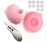 PENGSHAO Massaggiatore Elettrico Wireless per l'ingrandimento del Seno 10 modalità Vibratore Rotante Clip a Ventosa per capezzolo con Spazzola Giocattoli del Sesso per Adulti per Coppia