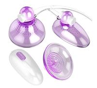 PENGSHAO Vibratore Seno Pompa con Telecomando e 12 Livelli di Vibrazioni per L' Ultima Seno Stimolazione Clitoride Leccata Sex Toys Enlarger per Donne,Viola