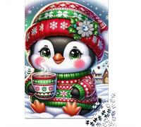 Penguin 1000 Componenti Carta Spessa Penguin Cozy Cocoa Puzzle Familiare Livello Di Difficoltà Equilibrato Intrattenimento Fine Settimana A Domicilio Divertente 70x50cm/1000pcs