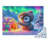 Penguin 1000Pc Puzzle for Adults Kids Penguin with Winter Hat Fun Present Activity for Home Age 12 Years Up 70x50cm/1000pcs