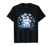 Penguin 67 Funny Six Seven Gen Z Meme Blue Valentine Heart Maglietta