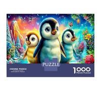 Penguin Adventure Puzzle Impossibili 1000Pcs Family Portrait Decorazione Per La Casa. Giochi Rilassamento E Intelligence Per Adulti E Ragazzi Da 14 Anni 52x38cm/1000pcs