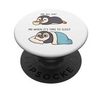 Penguin amante del caffè caffeina mattina tardiva morire PopSockets PopGrip Adesivo
