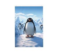 Penguin Antarctica Ice 3 x 5 Ft Flag, bandiere da giardino vibranti su entrambi i lati banner di benvenuto stagionale con occhielli in ottone decorazione sfondo foto per cortile portico prato