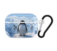 Penguin Antarctica Ice AirPod Pro, custodia rigida antigraffio in policarbonato con portachiavi, accessorio per AirPod Pro 2°/1° custodia per donne e uomini, stile bianco