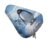 Penguin Antarctica Ice Bike Seat Cover con coulisse, impermeabile, cuscino per sedile della bicicletta, protezione solare e antipolvere, copertura antipioggia unisex per mountain bike
