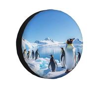 Penguin Antarctica Ice Car Tire Cover Ricambio Impermeabile Antipolvere Portatile per RV SUV Camion Rimorchio Accessori 14 pollici