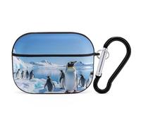Penguin Antarctica Ice - Custodia protettiva per AirPods Pro con anello portachiavi, custodia protettiva rigida per AirPods Pro di seconda generazione, per donne e uomini, facile da aprire, protezione