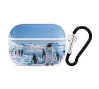 Penguin Antarctica Ice - Custodia protettiva per AirPods Pro con anello portachiavi, custodia protettiva rigida per AirPods Pro di seconda generazione, per donne e uomini, facile da aprire, protezione