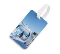 Penguin Antarctica Ice - Etichette per bagagli per valigie con scudo per la privacy, borsa da viaggio, targhetta identificativa, per uomini e donne, zaino, stile bianco