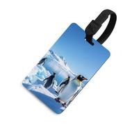 Penguin Antarctica Ice - Etichette per bagagli per valigie, con scudo per la privacy, borsa da viaggio, targhetta identificativa, per uomini e donne, zaino da borsa, stile nero