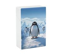 Penguin Antarctica Ice - Portasigarette portatile, leggero, da viaggio, impermeabile, in plastica, tascabile, per 20 sigarette