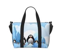 Penguin Antarctica Ice Printed Borsa da viaggio grande borsa da palestra, borsa a tracolla per weekend e viaggi d'affari, leggera