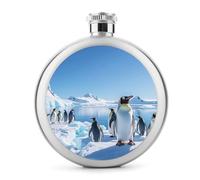 Penguin Antarctica Ice Whisky, piccola fiaschetta portatile da viaggio per liquori, in acciaio inox, a prova di perdite, per feste di nozze, testimone dello sposo, regalo per damigella d'onore, 141,7