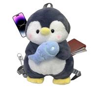 Penguin Backpack Purse, Flexible Shoulder Straps Soft Plush Doll Backpack, Traveling Picnic Snacks Storage Bag, Cute & Functional for School, Kids, Lightweight & Comfortable, ( Size), Casual Daily