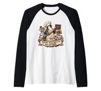 Penguin Baker for Cupcake Baking Pasticceria Chef Maglia con Maniche Raglan