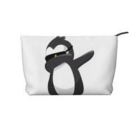 Penguin Dabbing - Trousse per trucchi in velluto a coste, versatile, con cerniera, per uso quotidiano e organizer da viaggio, Nero , Taglia unica