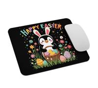 Penguin Easter Bunny Ear Funny Happy Easter Day Egg Hunt Mousepad Lavabile Tappetino Scrivania Portatile Mouse Pad per Pc Lavoro Gaming 25X30Cm