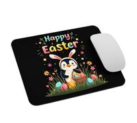 Penguin Easter Bunny Ear Happy Easter Day Egg Hunt Tappetino Scrivania Lavabile Mousepad Comodo Mouse Pad per Laptop Gaming Computer 25X30Cm