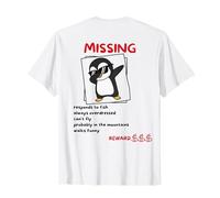Penguin Fun Missing But Why Mountains Backprint Maglietta
