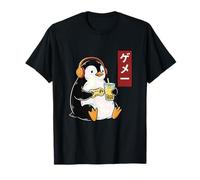 Penguin Gamer Ukiyo-e Giapponese w tè Boba Maglietta