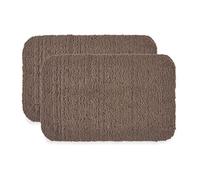 Penguin Home Bath Mat Tappetino da Bagno Trapuntato soffice, 100% Pile in Microfibra, Marrone, Set of 2-40x60cm